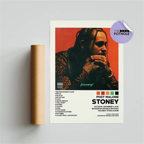 Post Malone Poster Stoney Poster Album Cover Poster Poster Etsy