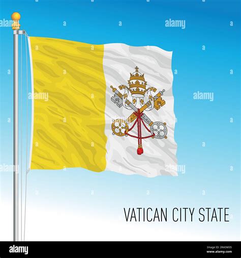 Vatican City Holy See Official National Flag Rome Italy Vector