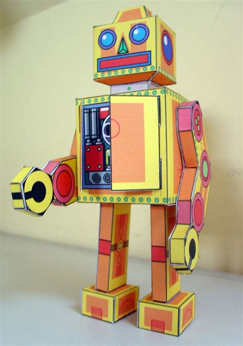The Robot Fazer Um Robô Robô De Papelão Esculturas De Papel
