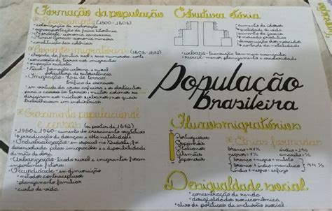 Demografia População Mapas Mentais de Geografia Para o Enem e