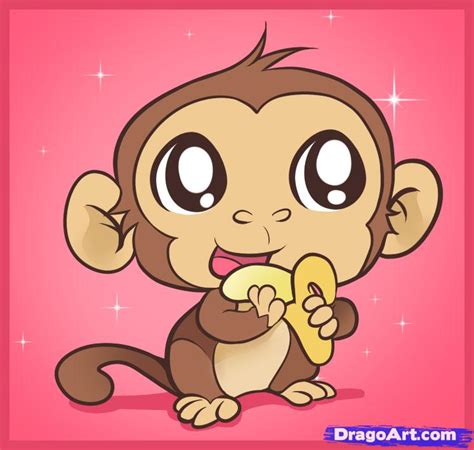 How To Draw An Easy Monkey Step By Step Forest Animals