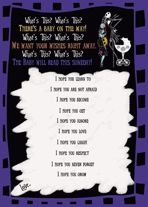 Nightmare Before Christmas Jack And Sally Baby Shower Games Wishes For