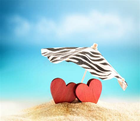Two Hearts On The Summer Beach Stock Image Image Of Beach Romance