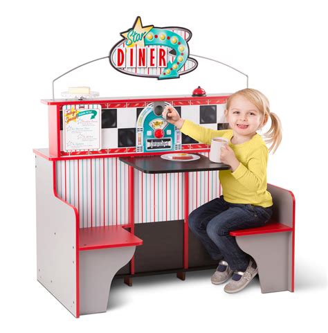 Melissa And Doug 3951 Double Sided Wooden Star Diner Restaurant Play