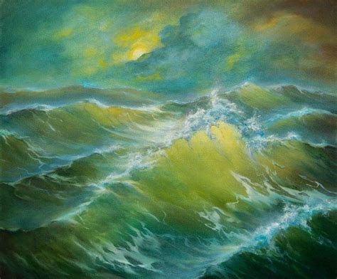 Stormy Sea Oil Painting By Galyna Shevchencko Ocean Art
