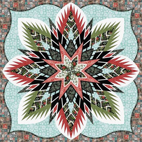 Crimson Poppy Quiltworx Quilt Kit Featuring Christmastime By Tim Holtz