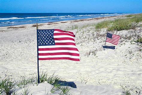 Beach American Flag Stock Photos Pictures And Royalty Free Images Istock
