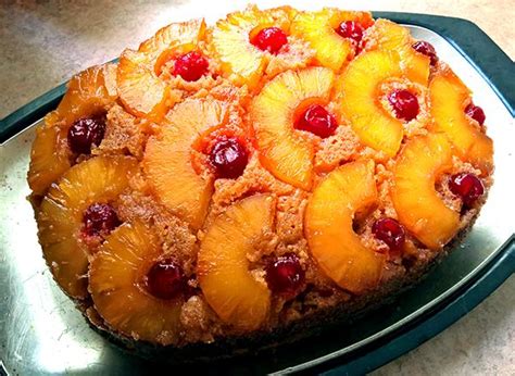 I always use this recipe with duncan hines pineapple cake.turns out moist and delicious every time.i use a 13x9 baking pan and reserve juice from pineapple slices.and add enough water to juice to make 1 cup liquid. Pineapple Upside Down Cake | Duncan Hines®