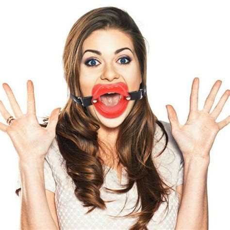 Red Lips Gag Kit With Oral Deep Throat Blow Job Open Mouth Lip Gag Couple Bdsm Ebay