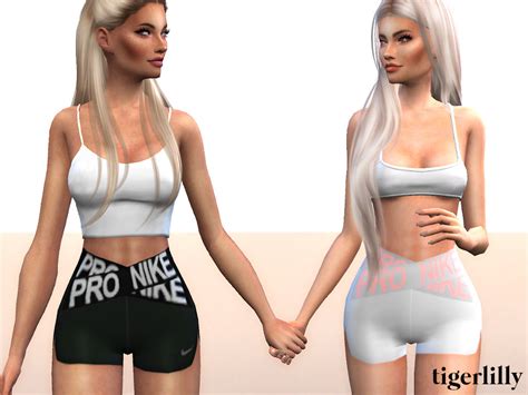 The Sims Resource Nike Pro Shorts By Tigerlilyyyy