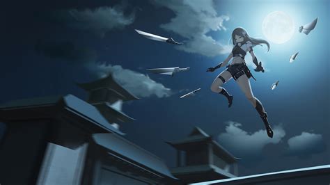 Anime Girl Attack Swords Small Weapons 4k Wallpaperhd Anime Wallpapers