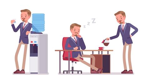 Premium Vector Male Office Relaxing After Busy Day In Free Time