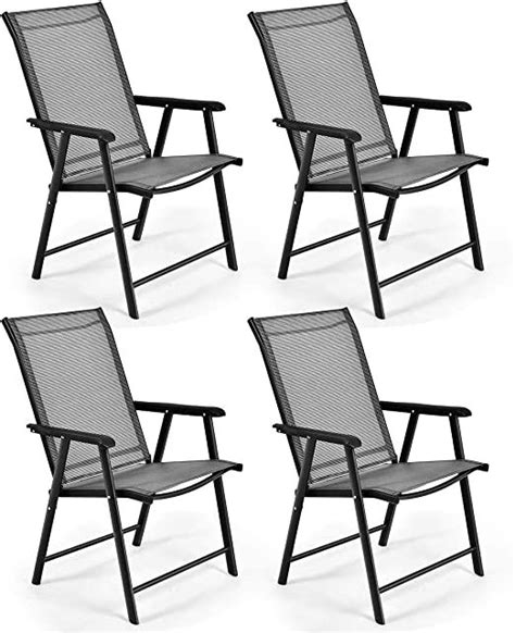 S Afstar Safstar Patio Chairs Outdoor Foldable Sling Chairs With
