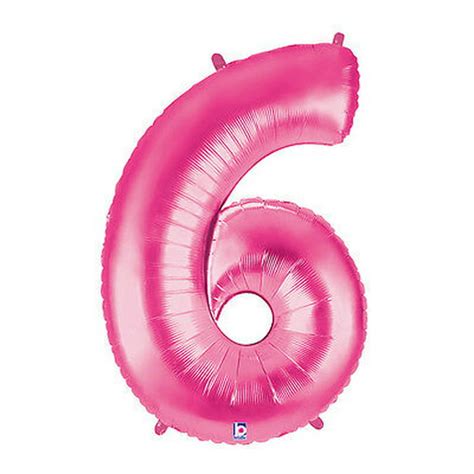 1 Number Six 6th 6 Pink Girl Birthday Party Figure Mylar Balloon