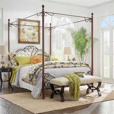Metal frame are platform modern style is yours. Metal Canopy Bed Frame & DHP Rosedale Metal Canopy Bed ...