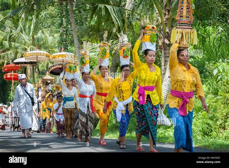 Balinese Hindu Procession In Bali Hindu Religious Events Are Commonly