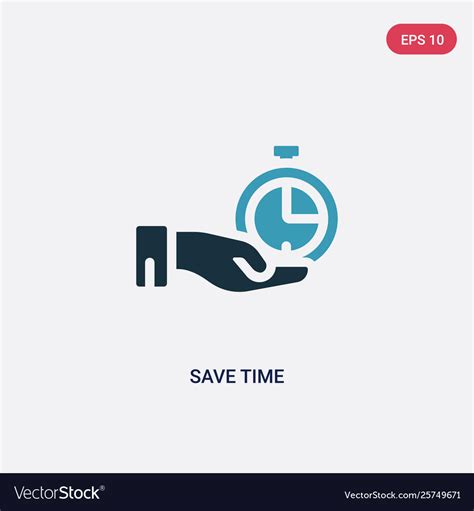 Two Color Save Time Icon From Time Management Vector Image