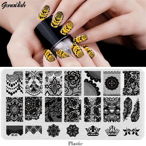 Bc Nail Stamping Plates Plastic Nails Art Stamp Plastic Templates For