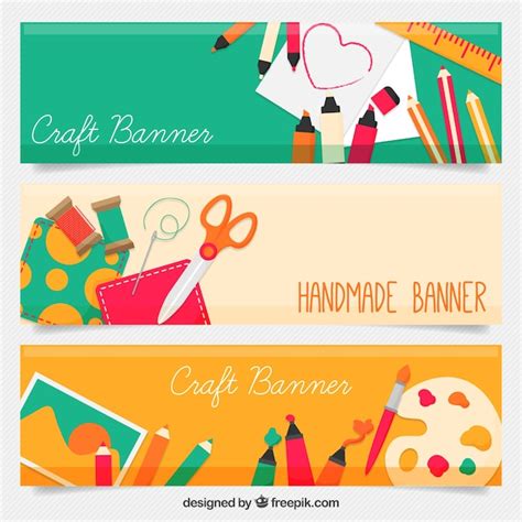 Beautiful Craft Banners Vector Free Download