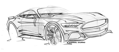Ford Mustang Design Sketch By Kemal Curic Car Body Design