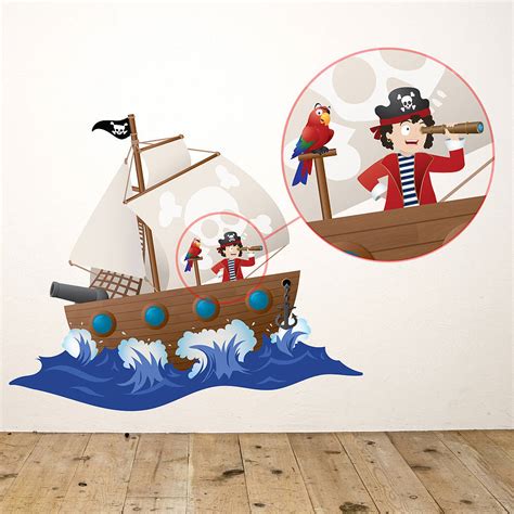 Childrens Pirate Ship Wall Sticker By Oakdene Designs