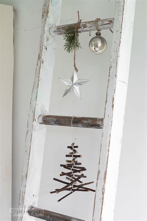 Rustic Twig Christmas Tree Ornament On A Branchfunky Junk