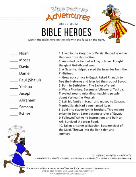 Bible Heroes Quiz Bible Pathway Adventures