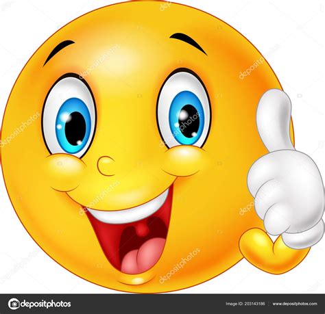 Emoticon Sorridente Felice Pollici — Vettoriali Stock © Tigatelu 203143186