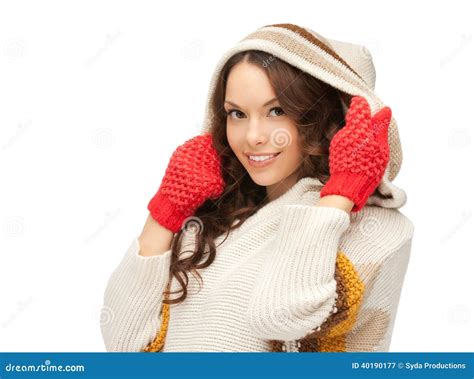 Beautiful Woman In White Sweater Stock Image Image Of Alluring