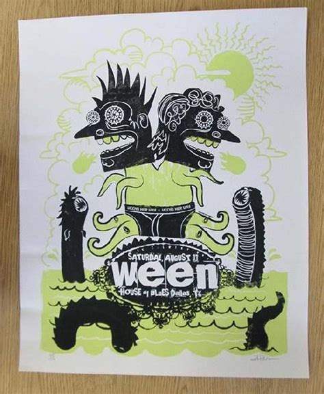 Original Silkscreen Concert Poster For Ween At The House Of Blues In