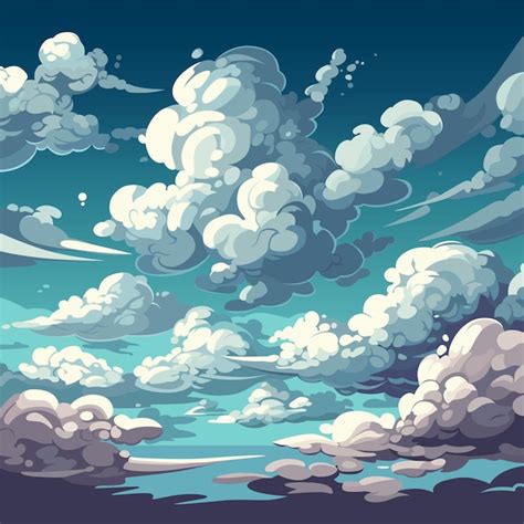 Cielo Azul Con Nubes Fondo De Estilo Anime Con Sol Brillante Y Nubes