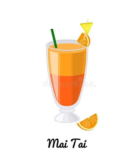 Mai Tai Cocktail Stock Vector Illustration Of Restaurant 225657762