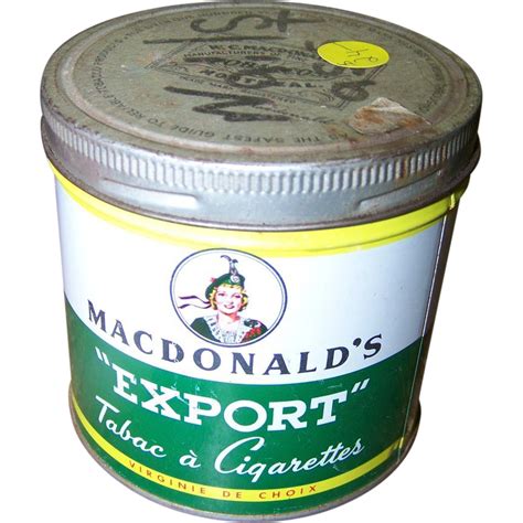 Collectible Vintage Lassie Tobacco Tin Can Macdonalds Export From