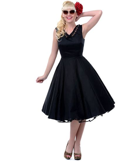 Unique Vintage Swing Dance Dress Black Swing Dress Retro Swing Dresses