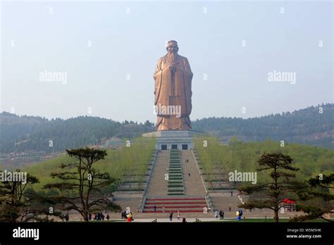 The Worlds Tallest Confucius Statue Is Seen On The Mount Nishan In