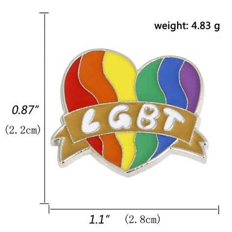 Rainbow Heart LGBT Lapel Pin Mist LGBTQ Foundation