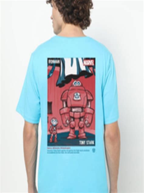 Buy Bewakoof Men Blue And Brown Printed Oversized T Shirt Tshirts For Men 19042328 Myntra
