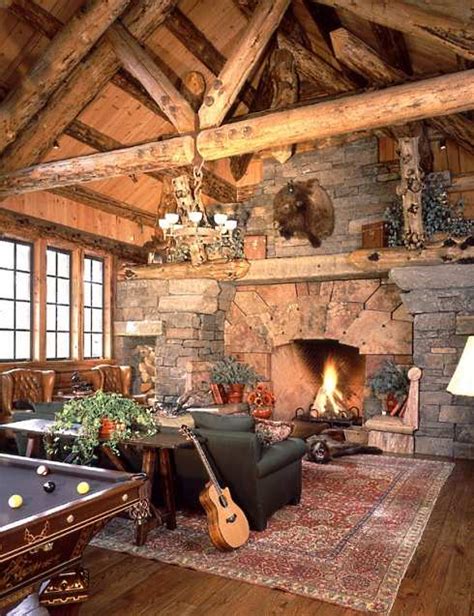 Leather furniture works well in log cabins, as well. Log Cabin Home Designs . . . Monumental Magnificence!
