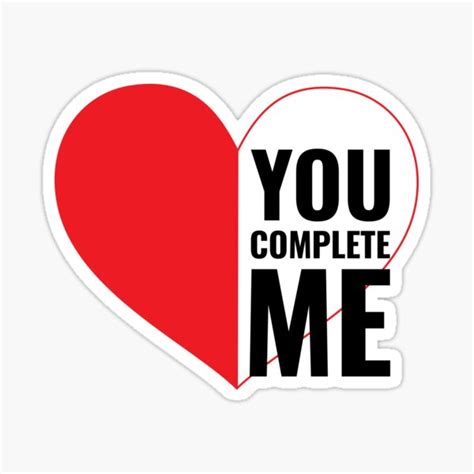 You Complete Me Text Clipart Transparent Background Sticker For Sale