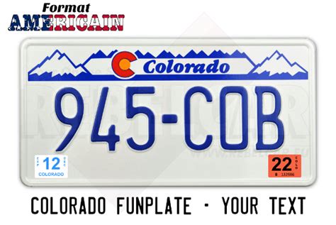 Plaque Dimmatriculation Us Colorado Blanche Avec Montagnes Bleues En