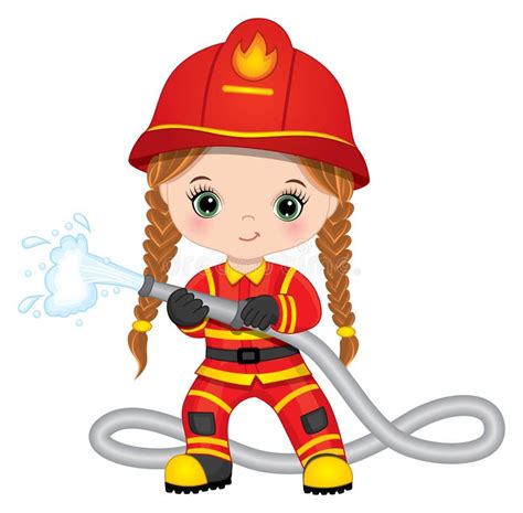 Little Firefighter Girl Stock Illustrations 107 Little Firefighter