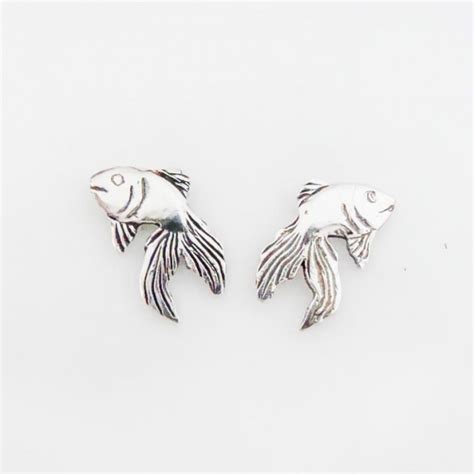 Sterling Silver Goldfish Earrings Goldfish Jewellery Design Studio