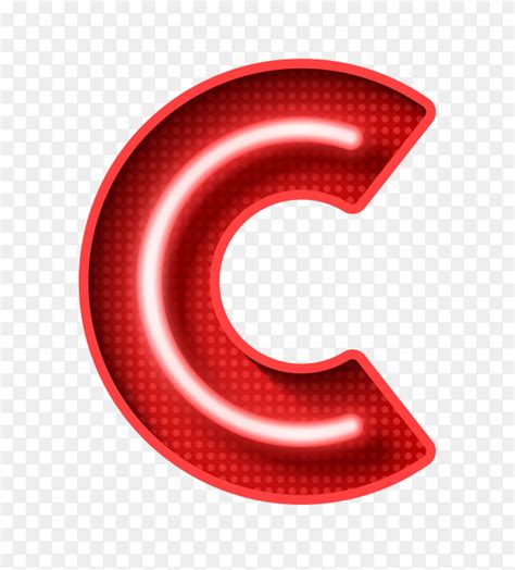 Neon Light Letter C With Clipping Path 3d Illustration On Transparent