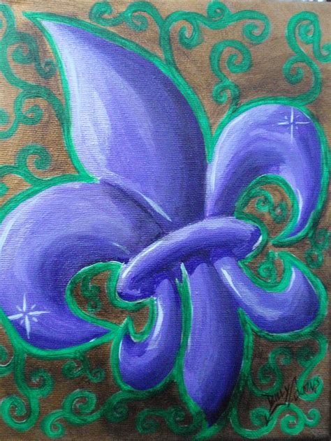 Purple Fluer De Lis Painting By Billy Cousins Pixels