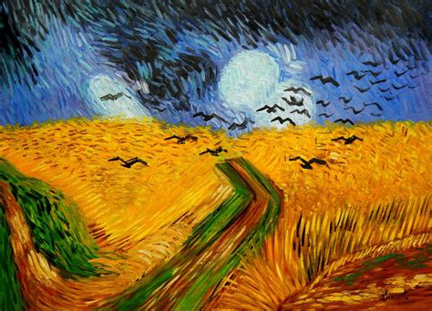 Vincent Van Gogh Wheat Field With Crows 32x44 Oil Painting Unique