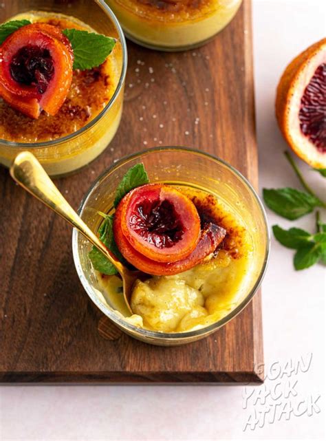 Vegan Cardamom Crème Brûlée With Candied Blood Oranges