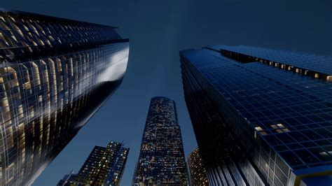 City Skyscrapers At Night Stock Video Footage Storyblocks