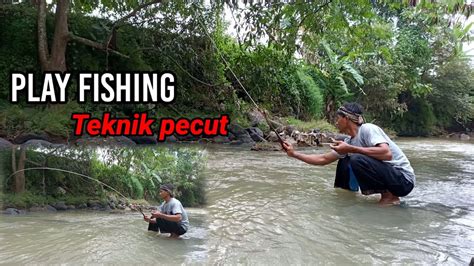 Paling Gila Mancing Wader Pari Teknik Pecut Di Arus Deras Sangat