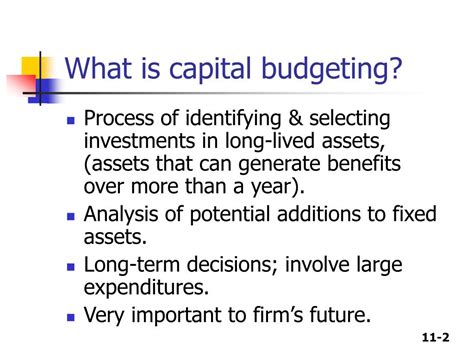 Capital Budgeting Definition Types Process Features I