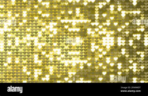 Gold Heart Valentines Day Glitter Texture Seamless Loop Animation